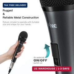 FIFINE Karaoke Microphone, Dynamic Vocal Microphone for Speaker, 6.35MM Wired Ha
