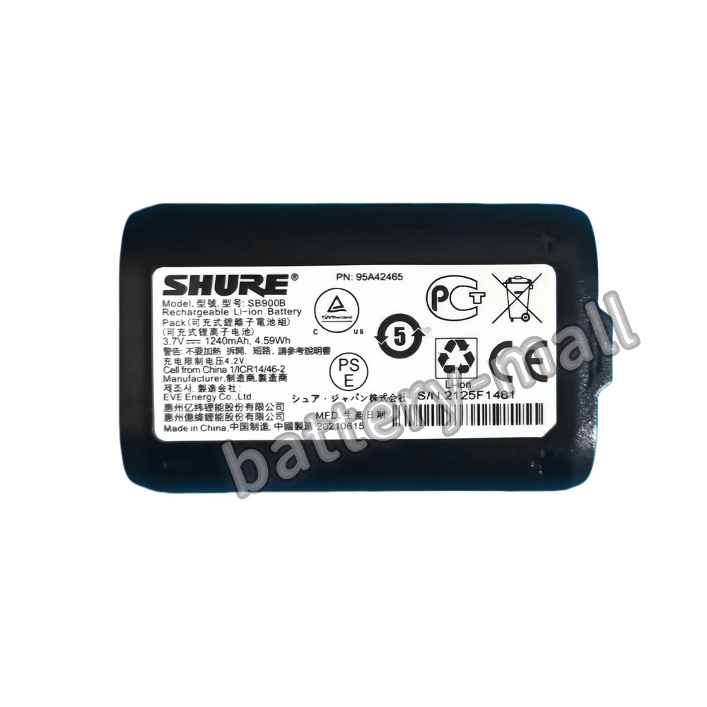 New AD1 AD2 AD3 ULX-D QLX-D PSM 300 900 1000 – SB900 SB900B Battery for Shure
