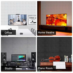 9 In. X 9 In. X 0.4 In. White Square Self-Adhesive Acoustic Panels, 12-Pack