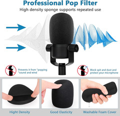 Windscreen Pop Filter Compatible with Rode Podmic, Procaster, Podcaster, NT1, NT