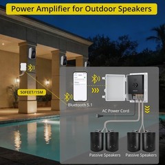 PROZOR Bluetooth 5.1 Power Amplifier for Outdoor Speakers, 4 Channel…