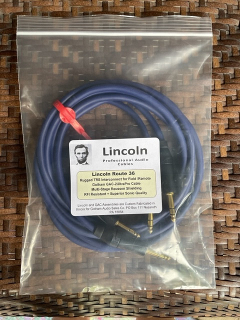Lincoln Route 36 TRS interconnect Cable- 5 Meter Pair