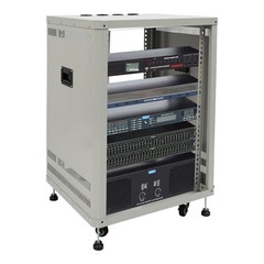 15U Audio Equipment Rack Audio Rack With Feet & Wheels Rolling Studio Rack Case
