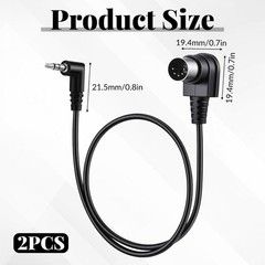 2 Pack High-Speed MIDI Cables: 3.5mm Angled to Straight TRS for Tight Spaces
