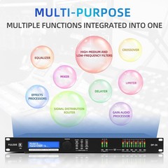 2-In/6-Out Professional Digital Audio Processor, DSP Loudspeaker Management for