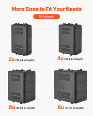 4U Rack Case 12in Depth Shallow Rackmount w/ Mic Compartment Flight Case
