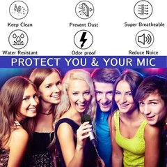 Disposable Sanitary Microphone Cover Karaoke Black Mic non-woven 100pcs / 200pcs