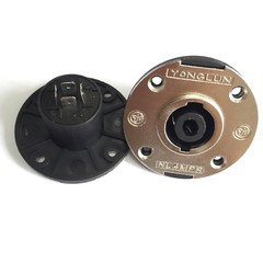 2 AFT Plastic NL4MPR Female SpeakON Connectors Round Configuration Metal Panel