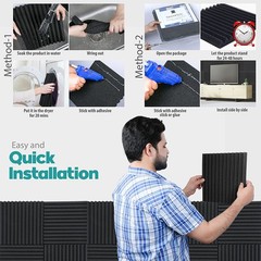 12-96PCS Acoustic Wall Panels Studio Sound Noise Proofing Insulation Foam PURPLE