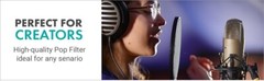 Movo PF-6 Dual Layer Microphone Mesh Pop Filter with Gooseneck Arm and Clamp