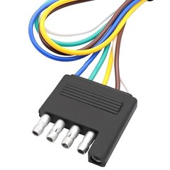 5 Way Flat Trailer Wiring Harness Plug,22 inch 18AWG 22 inch 5 Pin Male Plug