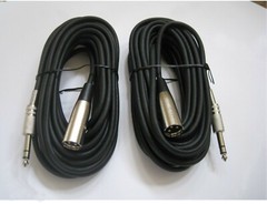 2 15Ft foot 1/4″ TRS 3Pin XLR MALE Mixer to Powered Monitor Speaker Cable Cord