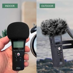 Microphone Windscreen, Furry Windscreen Muff Wind Cover + Foam Microphone Win…