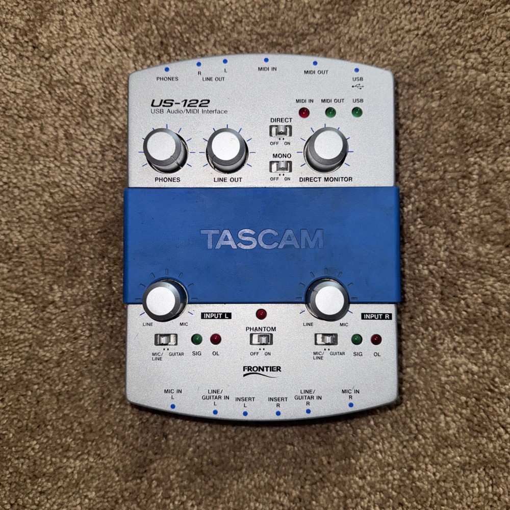 Tascam US-122 USB Audio/MIDI Interface UNTESTED