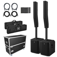 Electro-Voice EVOLVE 70 Black Column Powered Speaker System Pair w Road Case