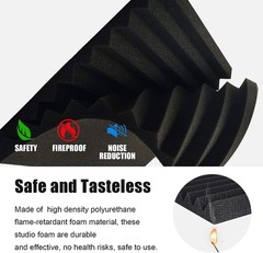 12~96 PACK 12″X12″X1″ Acoustic Foam Panel Wedge Studio Soundproofing Wall Tiles