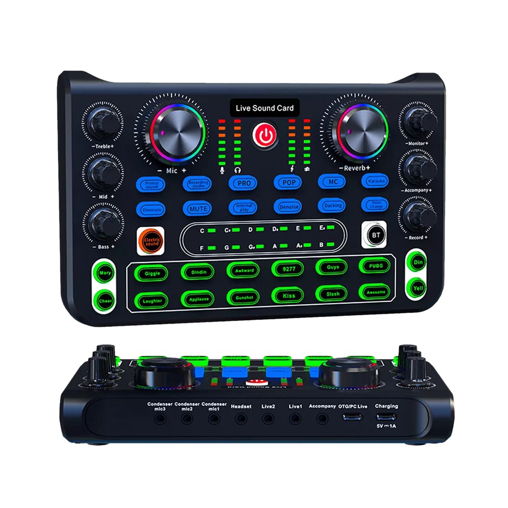 Sound Mixer Microphone Voice Changer For Broadcast Live Streaming Effect PC KTV