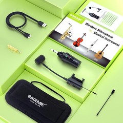 Wireless Violin Microphone System Wireless Transmitter and Receiver Clip-on Inst