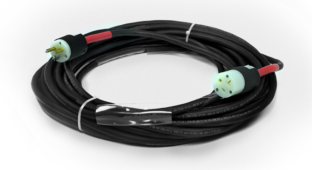 Whirlwind AC-520-100 100ft Edison Heavy Duty AC power Cable Male to 20A Female