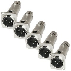 5 Pack: XLR Male to XLR Female Pass Through Connector Adapter Jack for D Pane…