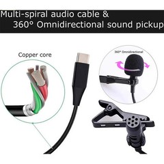 Type C Lavalier Lapel Microphone Mic For iPhone Android&Windows Smartphone