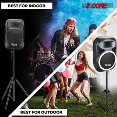 5 Core Speaker Stand Universal Mount Steel Construction 132 Lbs Capcity Black