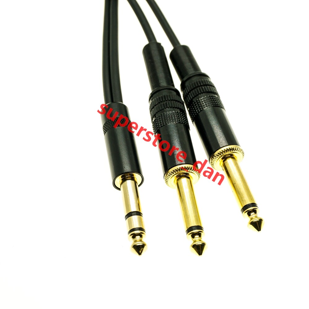 6.35mm 1/4″ inch TRS Male to 2x Dual 1/4″ inch TS Male Insert Audio Cable