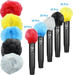 100PCS Disposable Microphone Covers Non-Woven Mic Windscreens 5 Colors Set