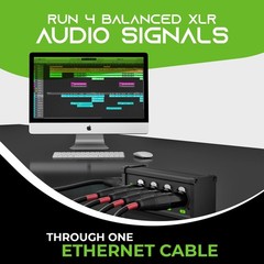 GEARit 100ft EtherCon-Compatible Cable & 4CH Extender Black
