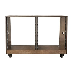 Sound Town DIY 2x12U Slanted Studio Rack Casters, Plw, Weathered Gray SDRK-D12TB