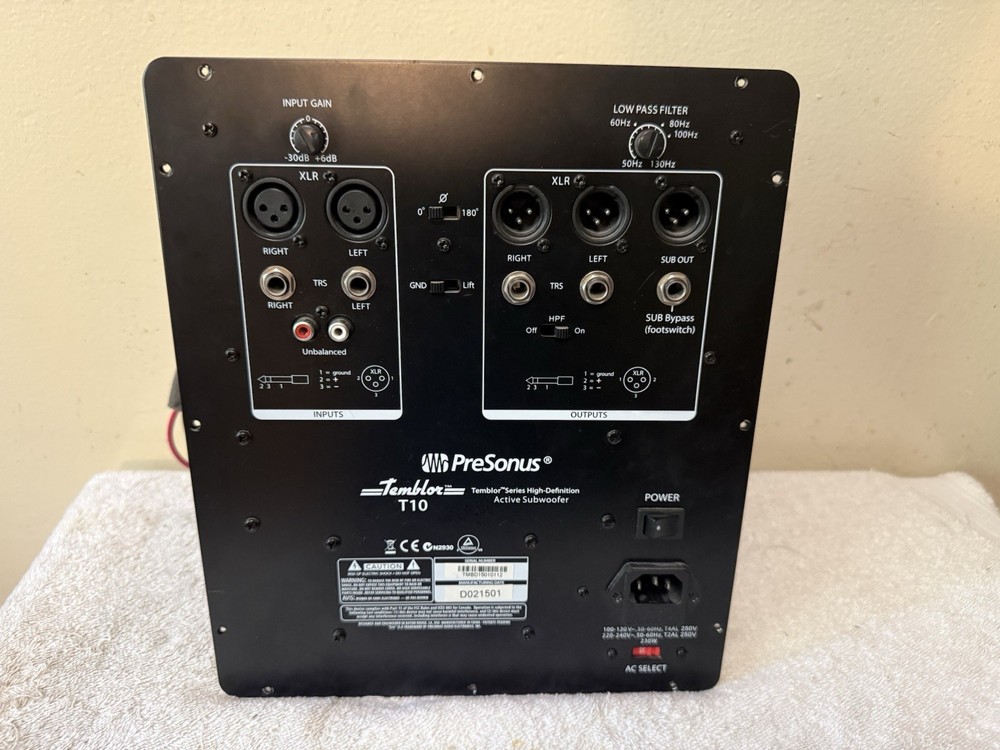Presonus Temblor T10 Subwoofer Amplifier For Parts Or Repair Only ￼