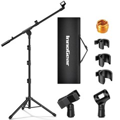 Microphone Stand, Tripod Boom Arm Floor Mic Stand Height Adjustable Heavy Dut…