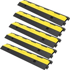 VEVOR Speed Bump Cable Protector Ramp 5PCS 2-Cable Rubber 40″x9.7″x2″ Cord Guard