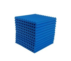 12 pcs Grey and Blue Acoustic Foam Panel Tile Wall Studio Sound Proof 12x12x1