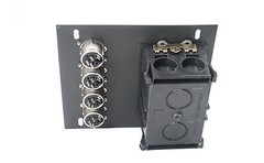 2 Recessed Stage Pocket Floor Box 4 XLR Female Mic Connectors & AC by Elite Core