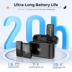 Wireless Lavalier Microphone for iPhone/Android/DSLR/Camera/PC, Wireless Lape…