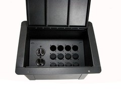 PROCRAFT FPPU-1DUP12X-BK Recessed Stage Pocket / Floor Box 1 AC + 12 D punches