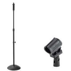 ProGrip Dome Base Microphone Stand + Wireless Microphone Isolation Shock Mount