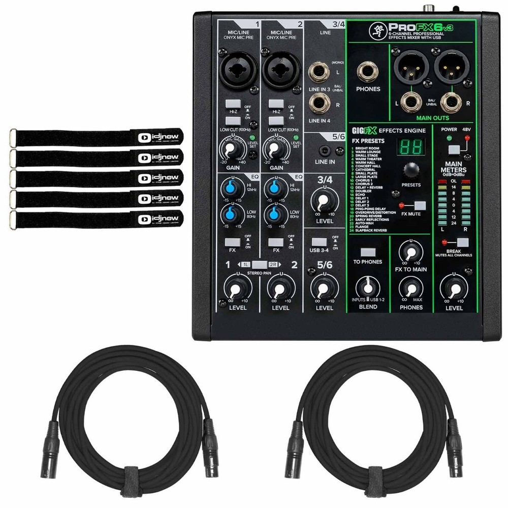 Mackie ProFX6v3 6 Channel Pro Analog Live/Recording Mixer Effects & USB