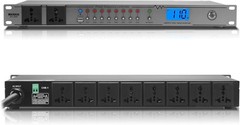 Rack Mount Power Conditioner 20A 10 Outlets 2000W Surge Protector Voltage Displa