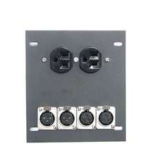 2 Recessed Stage Pocket Floor Box 4 XLR Female Mic Connectors & AC by Elite Core