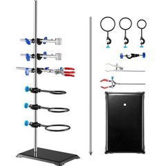 Durable Black Laboratory Support Stand Set With Adjustable Clamps For Experim…
