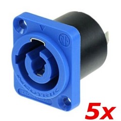 5 Pack Neutrik NAC3MPA-1 PowerCON „IN“ Chassis Panel Mount Power Connector Blue