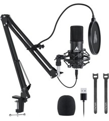 USB 192Khz/24Bit Plug Play PC Computer Podcast Condenser Cardioid Metal Mic Kit