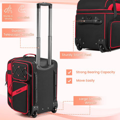 Rolling DJ Cable Bag with Wheels, DJ Gig Bag Case for Equipment with 15.6″ Lapto