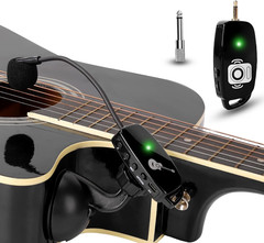 Wireless Instrument Microphone for Acoustic Guitar: 2.4G Cordless Clip-On Mics S