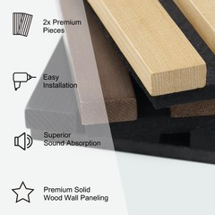 3D Acoustic Wall Panels Handcrafted Eco Friendly Wood Sound Dampening 2 Piece…