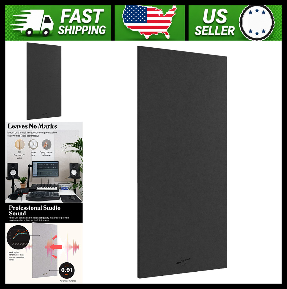 Acoustic Panel Large 46 x 23 Black