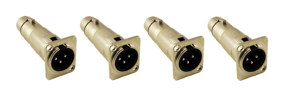 (4 PACK) PROCRAFT SVP577-1 FEED-THRU 3-PIN XLRM to XLRF Solderless Panel Mount