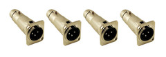 (4 PACK) PROCRAFT SVP577-1 FEED-THRU 3-PIN XLRM to XLRF Solderless Panel Mount